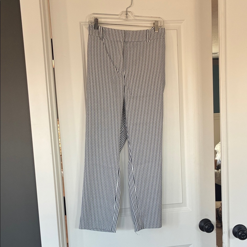 Ann Taylor Navy and White Striped Pants